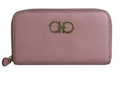 Salvatore Ferragamo Gancini Zip Around Wallet, Leather, Pink, JL22, 2*